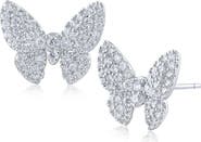 CZ by Kenneth Jay Lane Pavé Cubic Zirconia Butterfly Stud Earrings