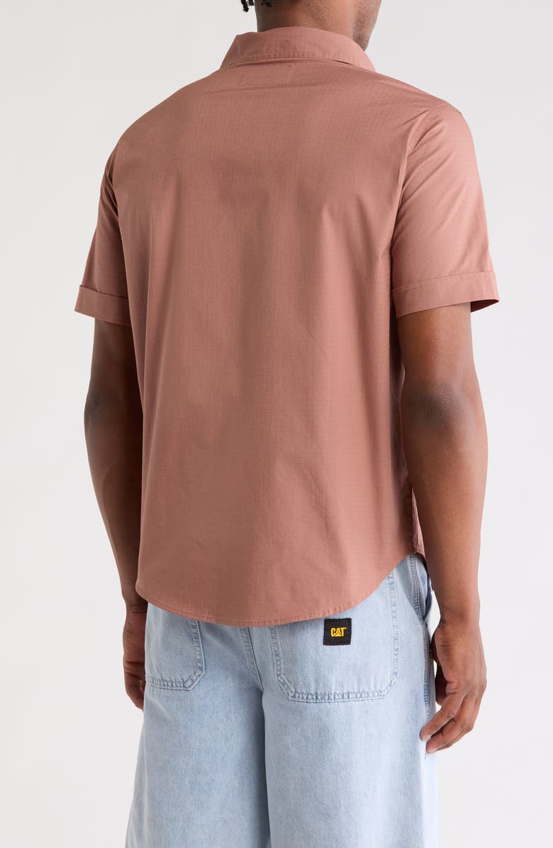 CAT WWR Utility Short Sleeve Button-Up Cotton Shirt, Alternate, color, Clove