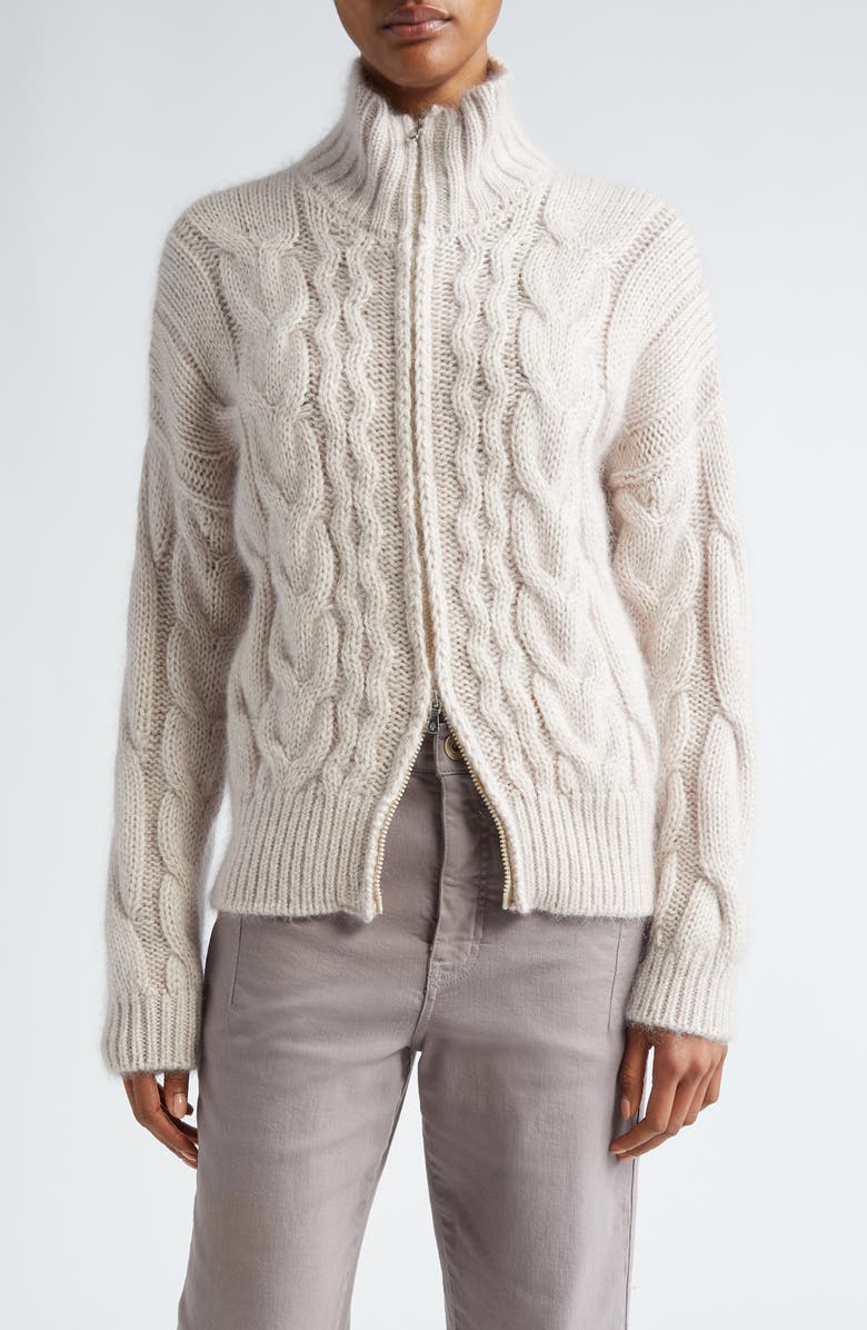 Eleventy Cable Stitch Virgin Wool, Mohair & Silk Blend Cardigan, Main, color, 