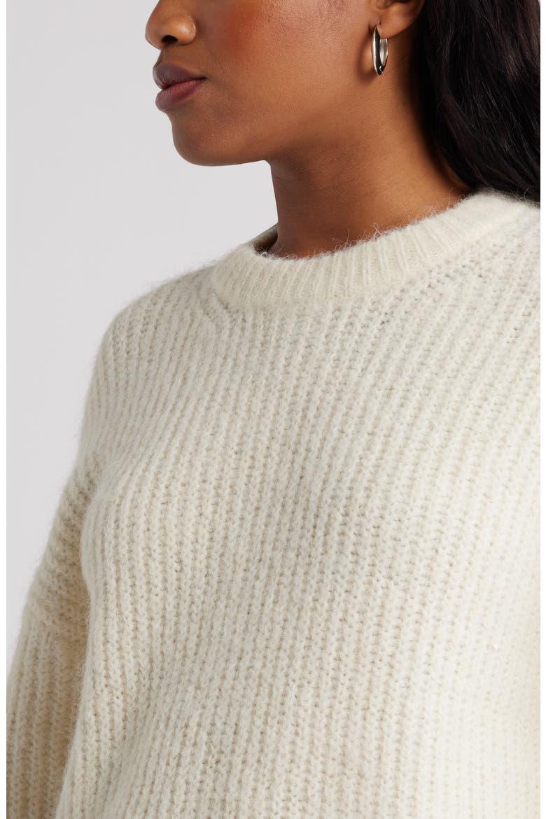 Oversize Fuzzy Sweater, Alternate, color, IVORY