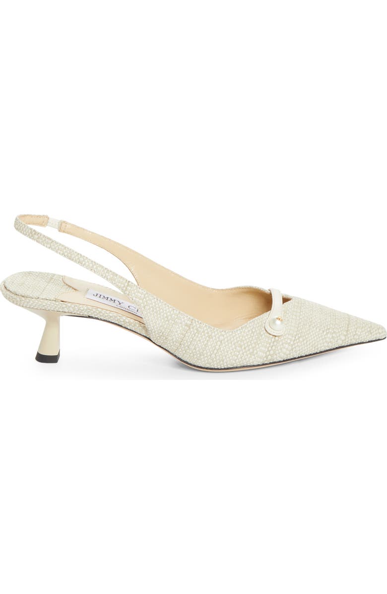 Jimmy Choo Amita Raffia Pointed Toe Slingback Pump, Alternate, color, Natural