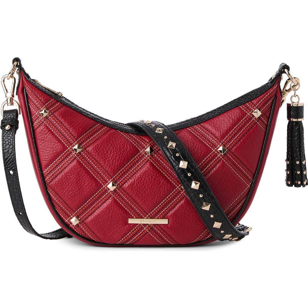 Brahmin Percy Quilted Leather Crossbody Bag In Red