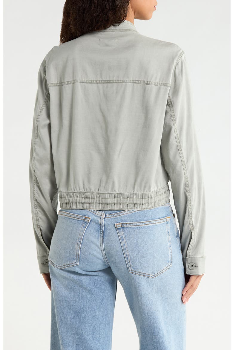 Spencer Tie Hem Cotton Blend Jacket, Alternate, color, EUCALYPTUS GREEN