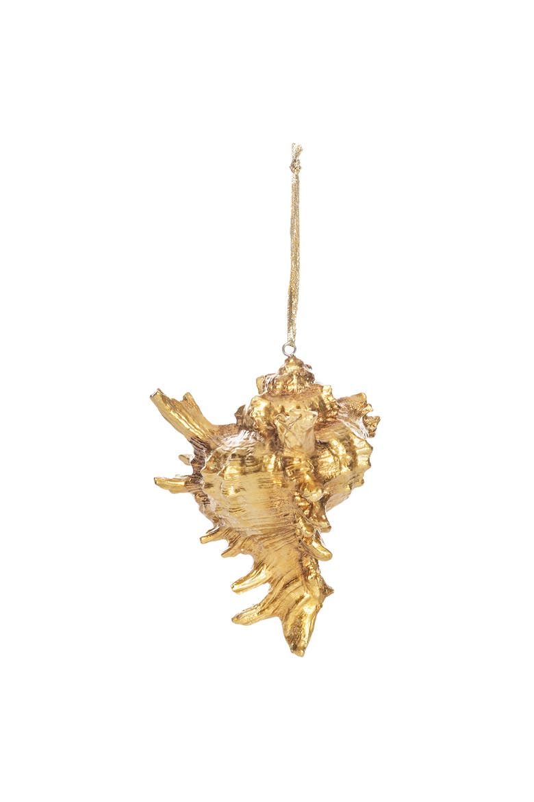 Gold Lace Murex Shell Ornament, Main, color, Gold