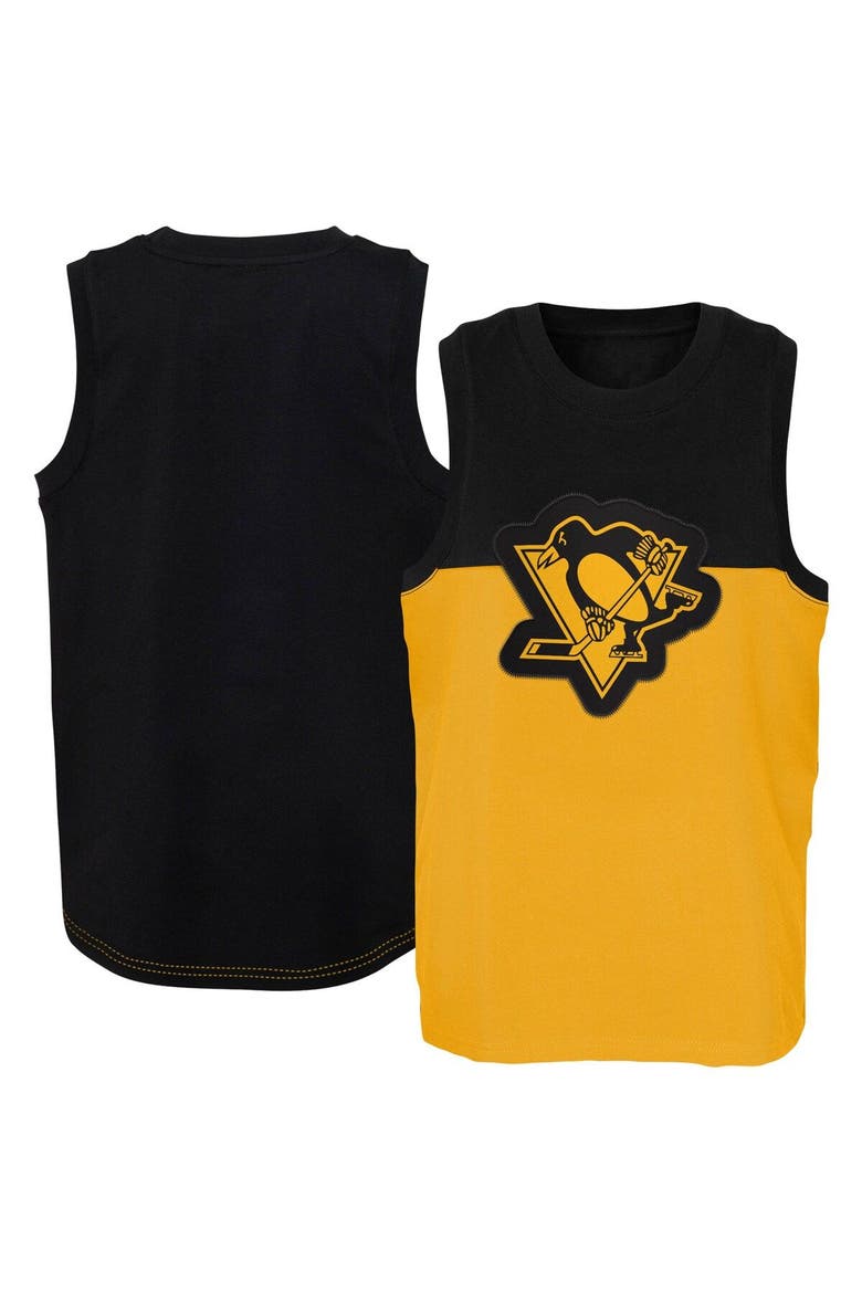 Youth Gold/Black Pittsburgh Penguins Revitalize Tank Top, Main, color, Gold