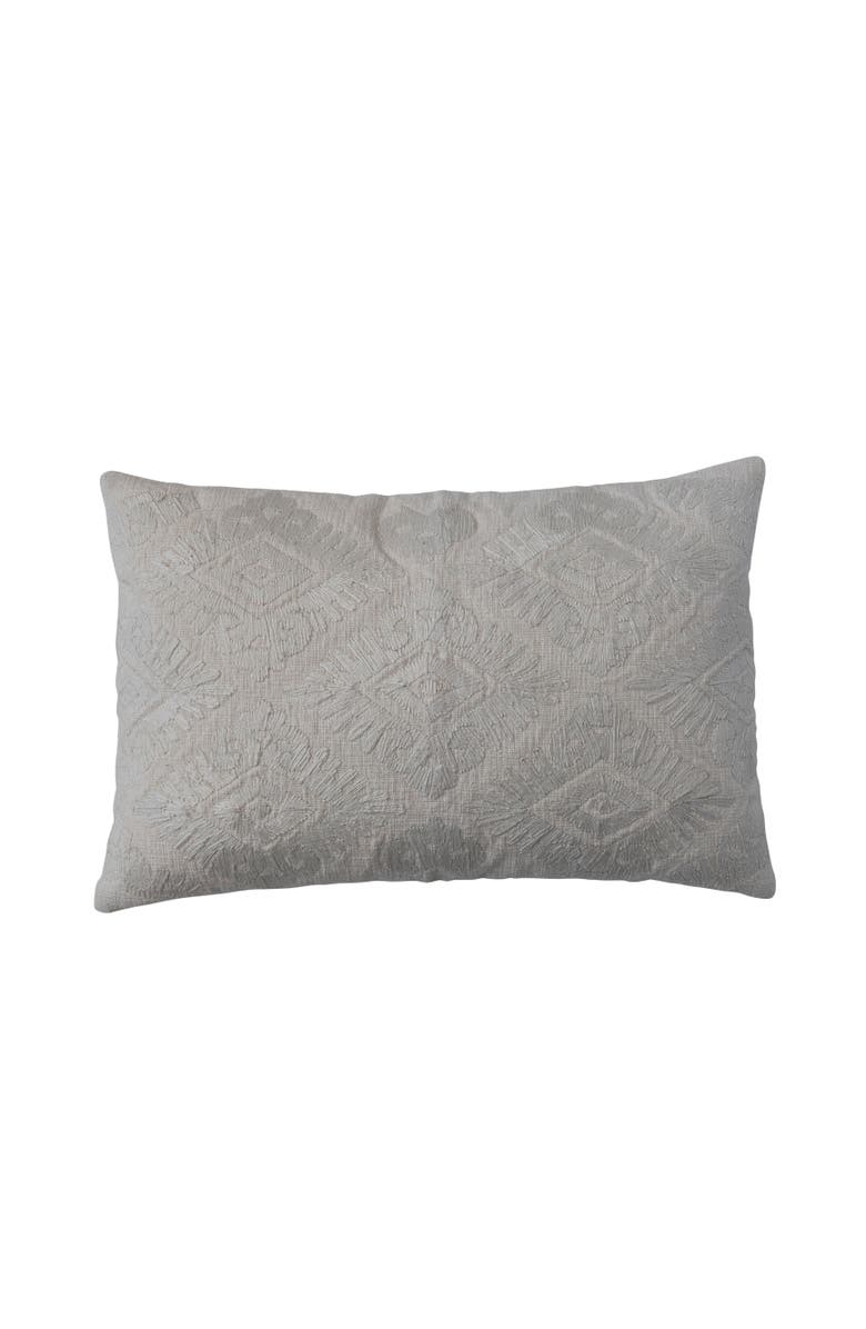 Storied Home Brocade Cotton Slub Lumbar Pillow Cover, Main, color, 