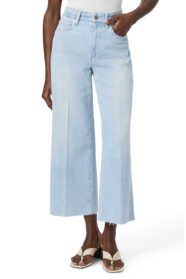 Anessa High Waist Raw Hem Wide Leg Ankle Jeans, Main, color, MARTINI