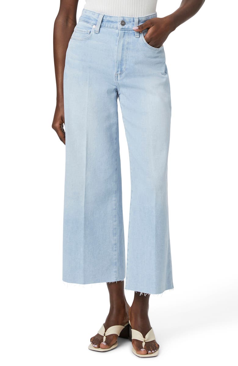 PAIGE Anessa High Waist Raw Hem Wide Leg Ankle Jeans, Main, color, 