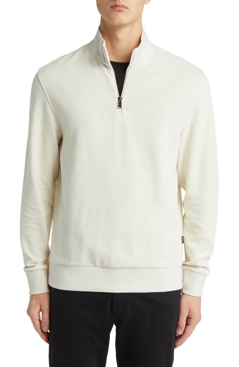 BOSS Sidney Quarter Zip Pullover, Main, color, 