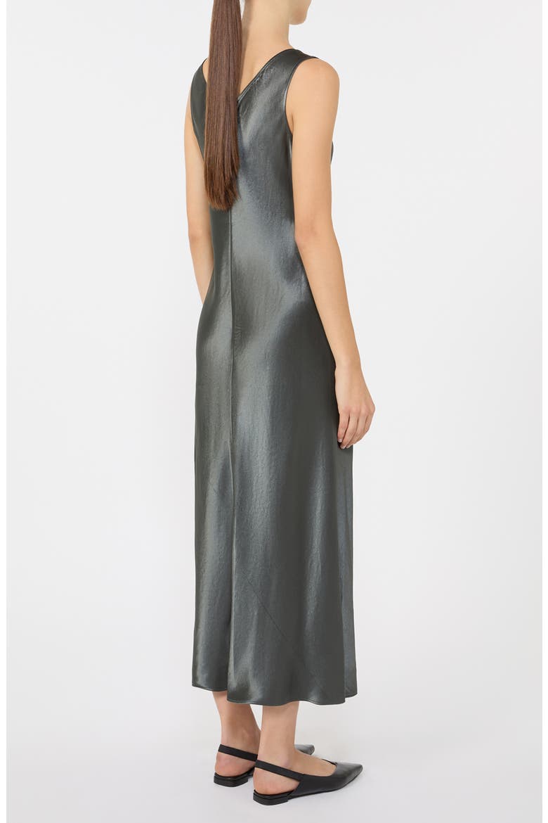 Talete Metallic Satin Slipdress, Alternate, color, DARK GREY