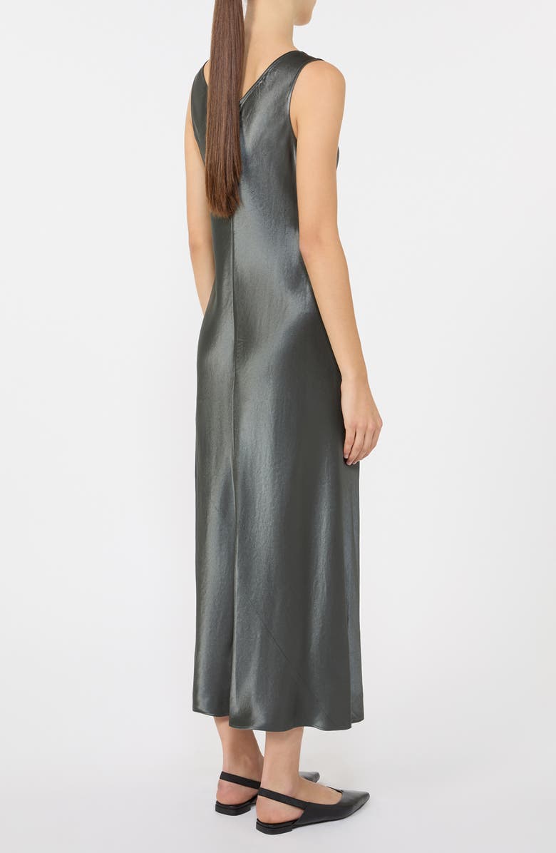 MM by Max Mara Talete Metallic Satin Slipdress, Alternate, color, Dark Grey