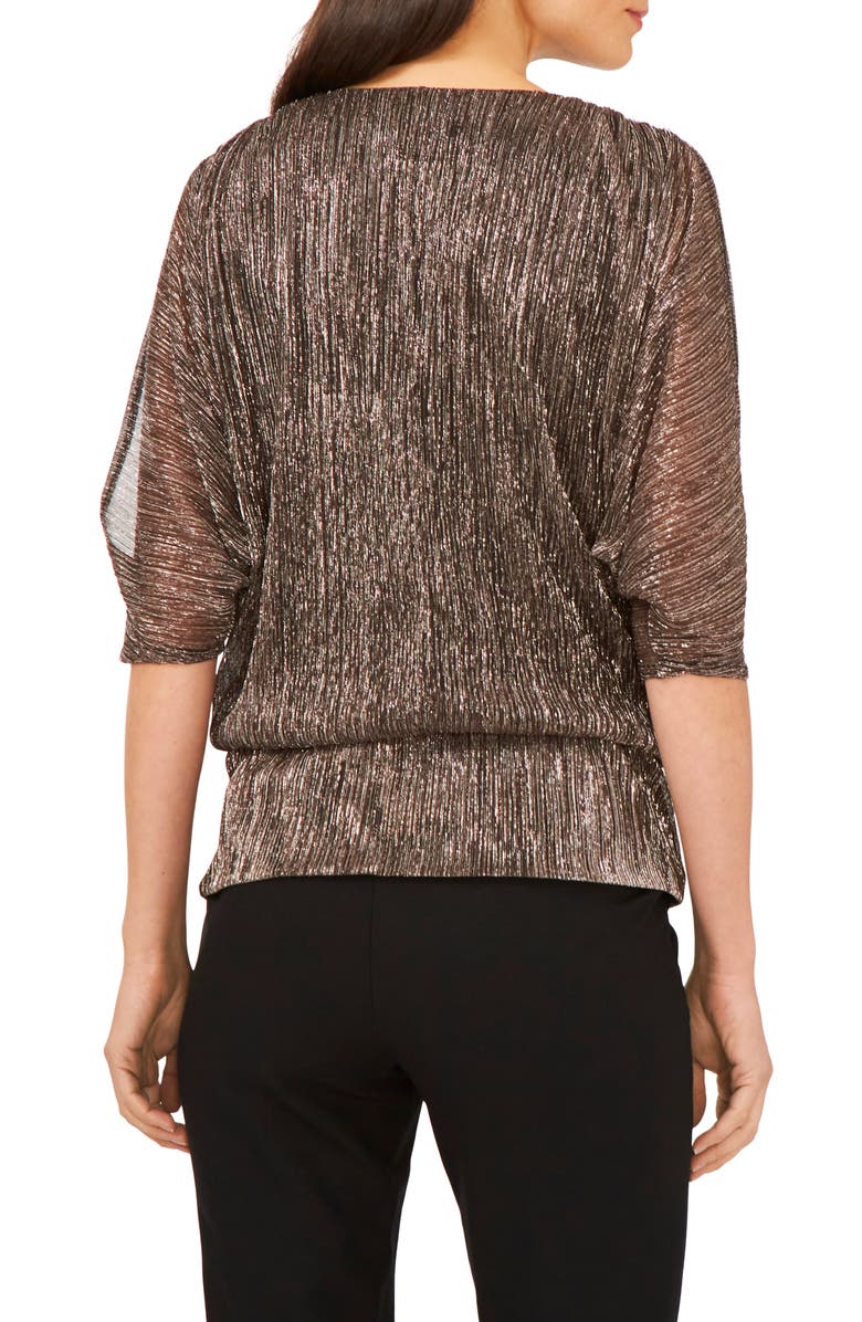 Chaus Metallic Split Sleeve Top, Alternate, color, 