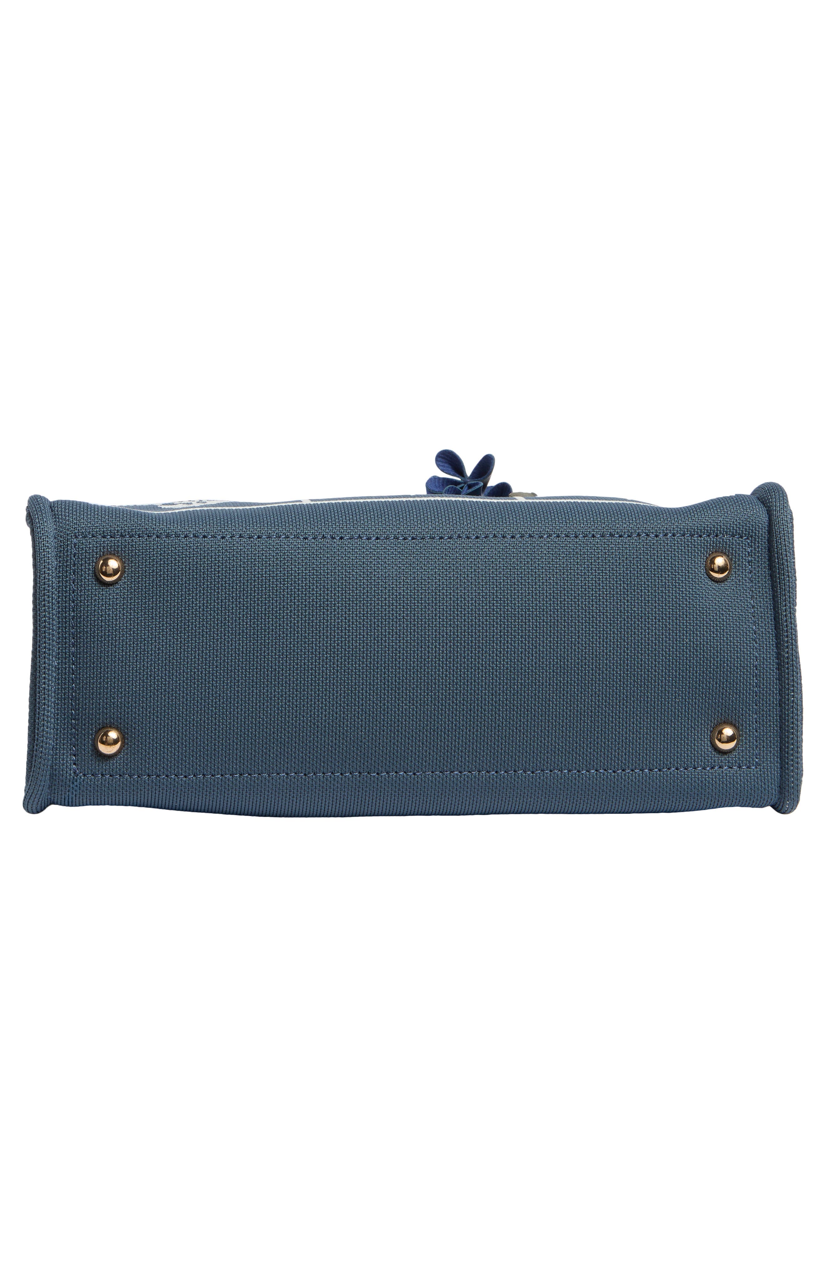 Floral Knit Square Satchel, Alternate, color, DENIM FLORAL KNIT