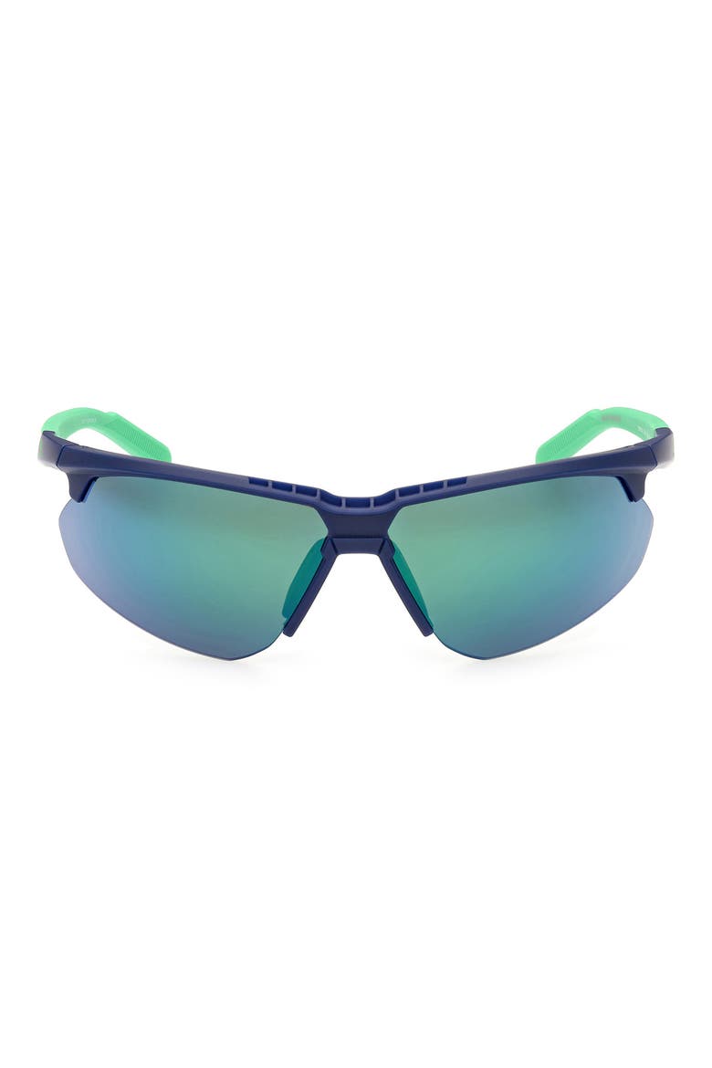 79mm Geometric Sunglasses, Main, color, MIRROR VIOLET / CLEAR LENSES