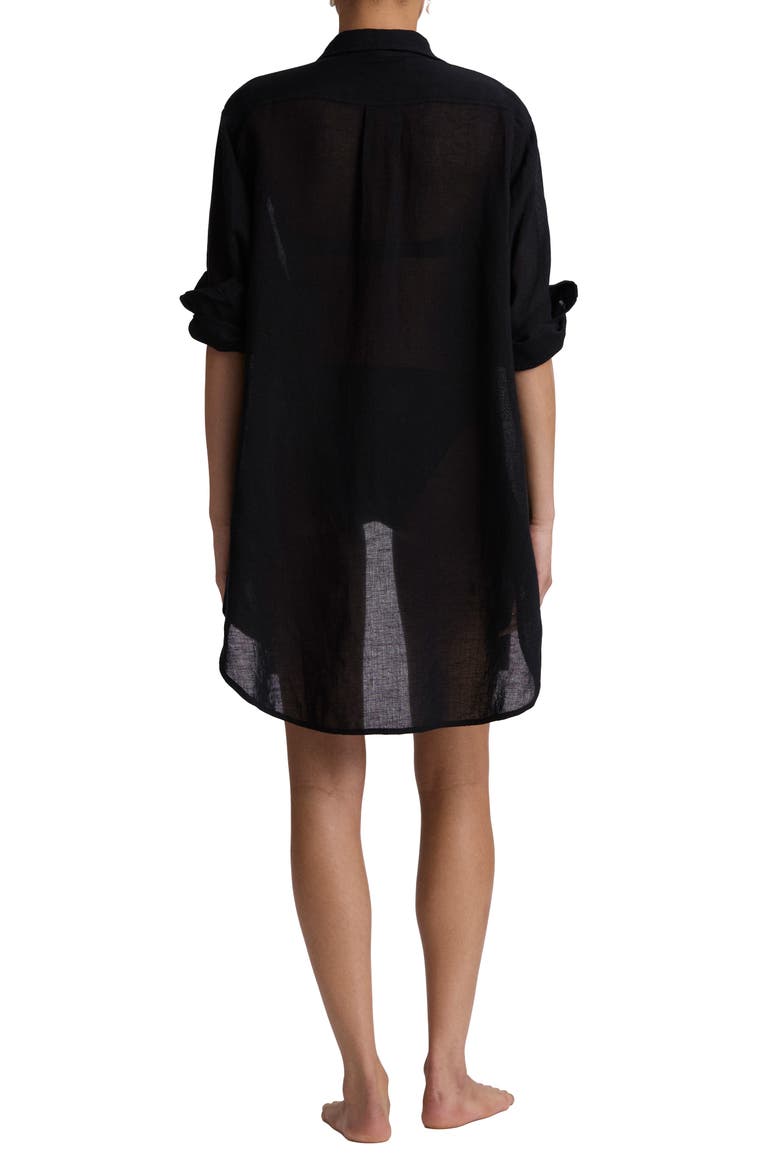 Boyfriend Cover-Up Shirt, Alternate, color, BLACK