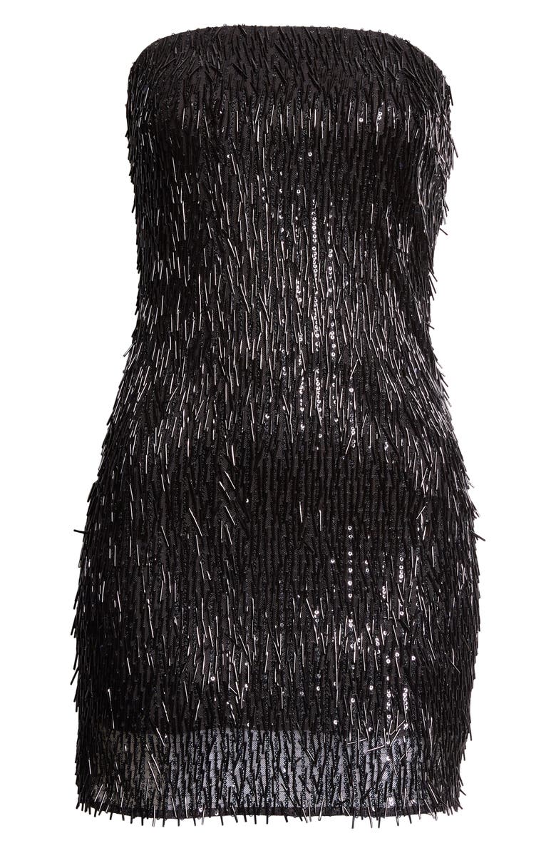 Ramy Brook Victaria Metallic Fringe Strapless Minidress, Alternate, color, 