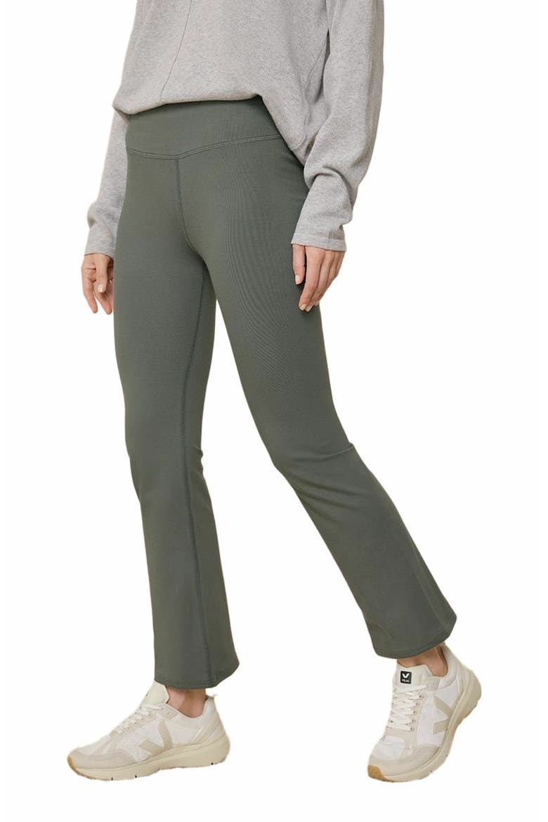 On the Go-To Cropped Bootcut Legging Made with Organic Cotton, Alternate, color, Castor Grey