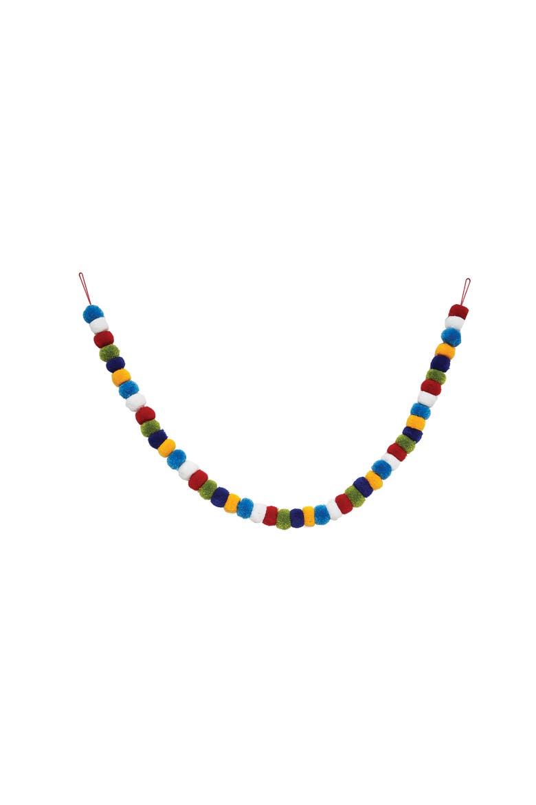 Pompom Christmas Garland 48", Main, color, Red