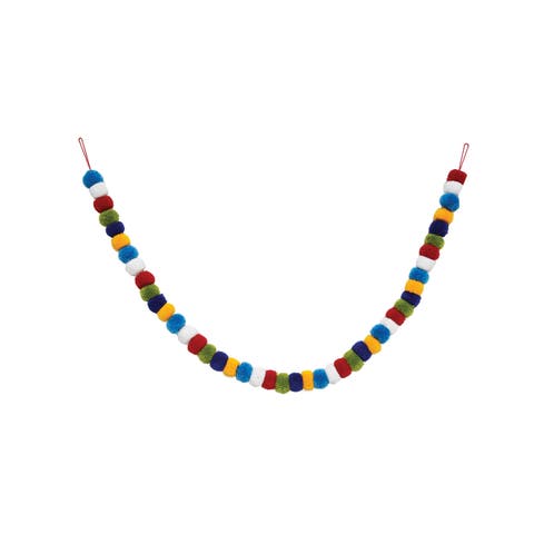 Pompom Christmas Garland 48"