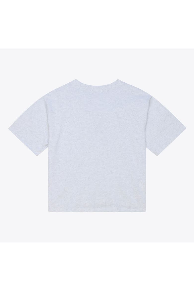 Women's Mitchell & Ness  Heather Gray Chicago Cubs Script Cropped Boxy T-Shirt, Alternate, color, Heather Gray