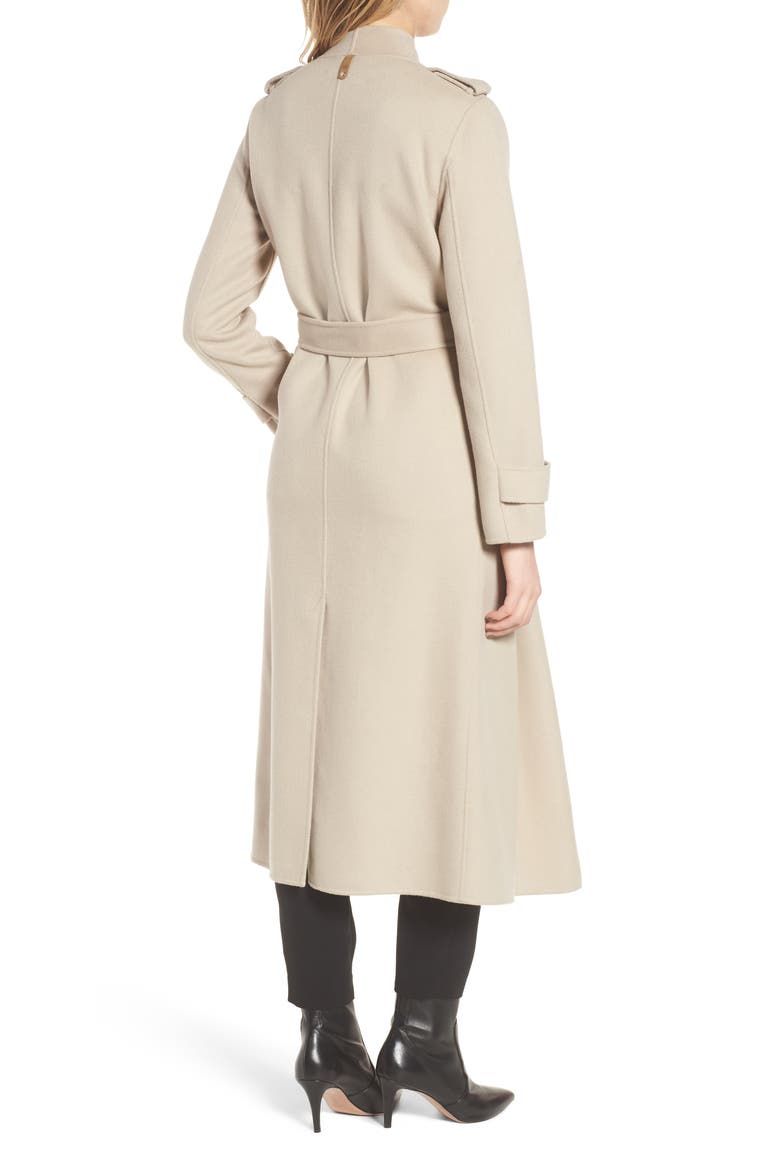 Double-Face Front Drape Wool Coat, Alternate, color, SAND