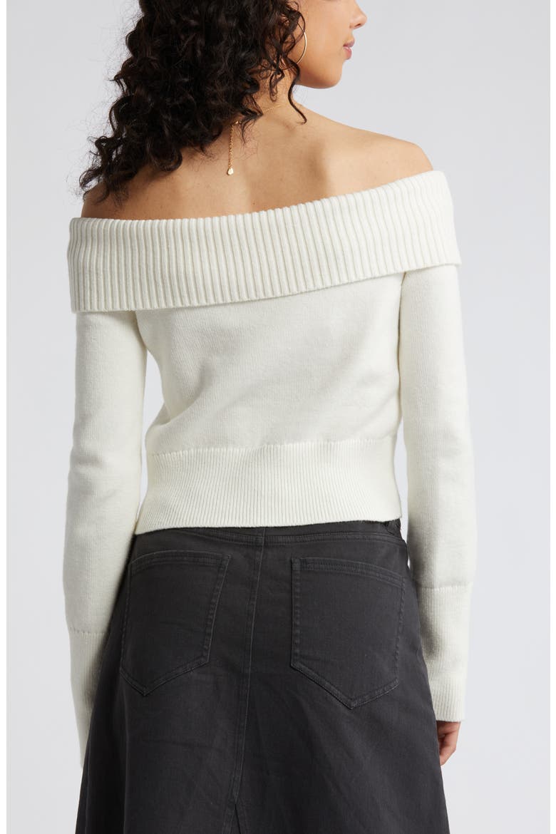 Off the Shoulder Sweater, Alternate, color, IVORY