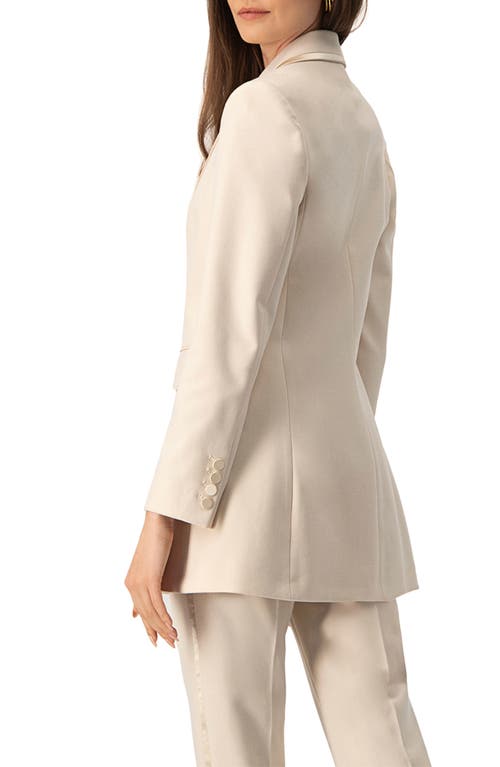 Ivonne Tailored Blazer With Satin Lapel In White