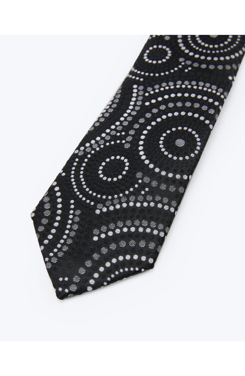 Knottery & Co Halo Dots Silk Jacquard Tie, Alternate, color, Black