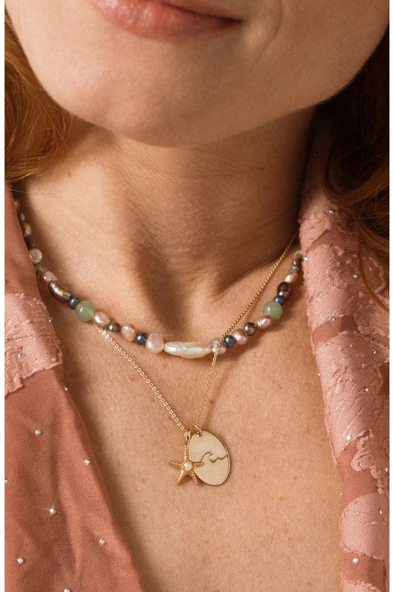 Low Tide Pearl Necklace, Alternate, color, Gold Vermeil