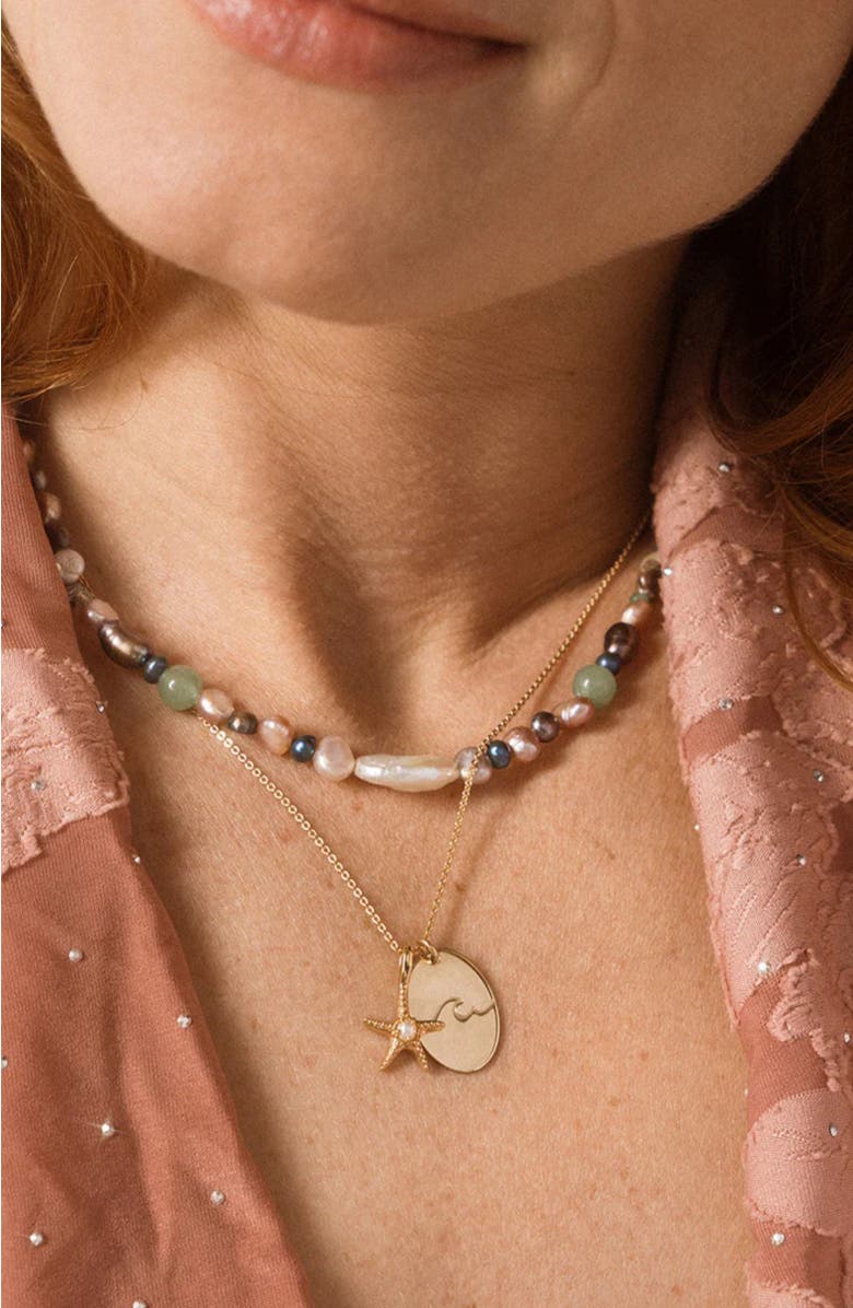 MADE BY MARY Low Tide Pearl Necklace, Alternate, color, Gold Vermeil