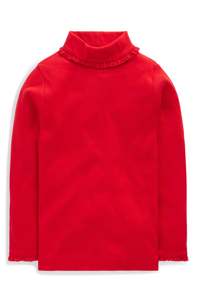 Mini Boden Kids' Rib Turtleneck Shirt, Main, color, Rockabilly Red