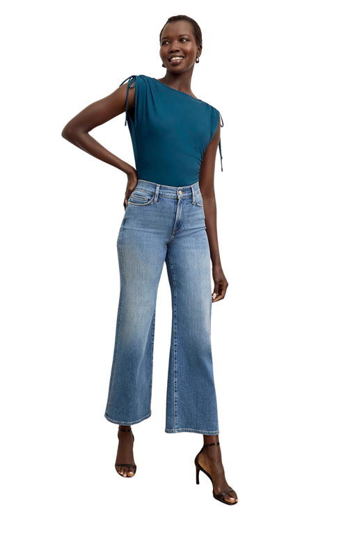 M.m.lafleur Dotty Light Jersey Top In Blue