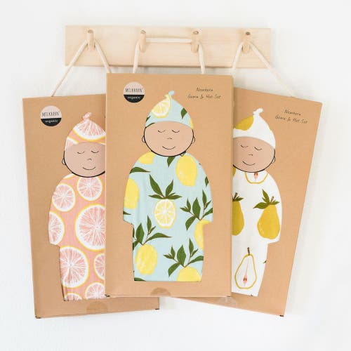 Milkbarn Newborn Gown And Hat Set
