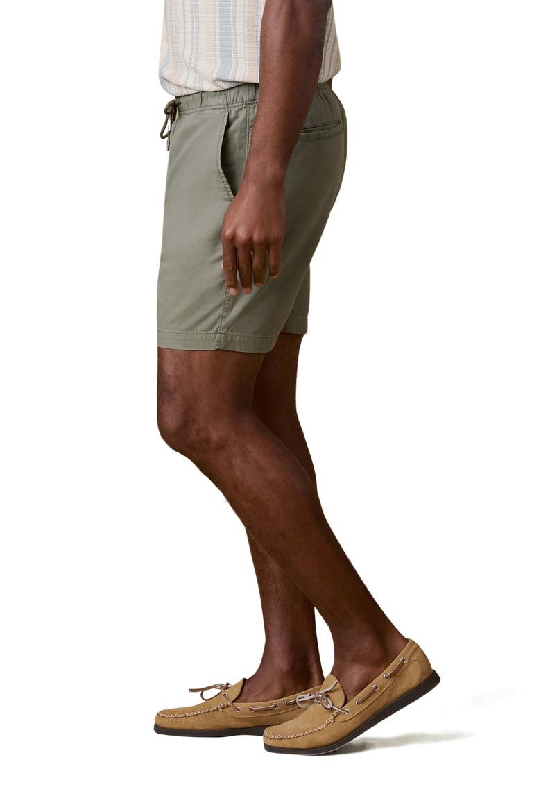 Essential Stretch Cotton Drawstring Shorts, Alternate, color, DESERT OLIVE
