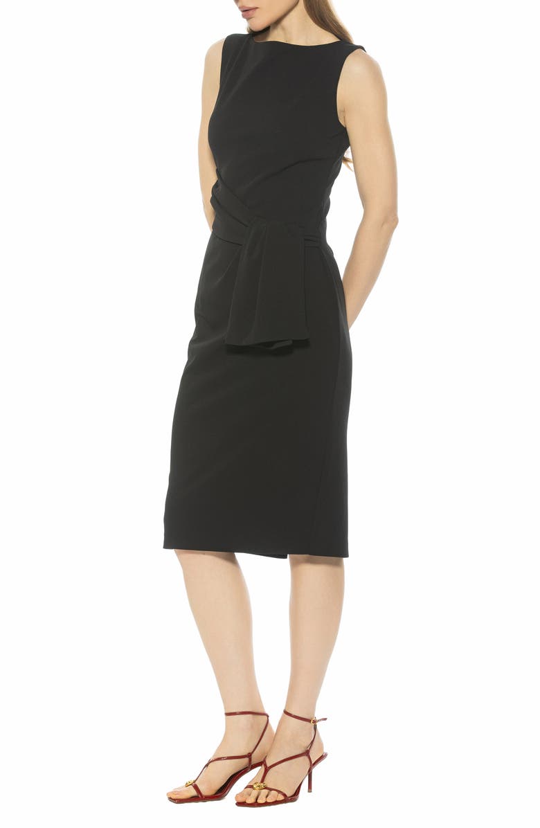 Alexia Admor Tie Detail Sleeveless Sheath Dress, Alternate, color, Black