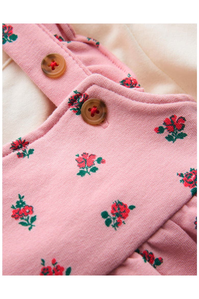 Kids' Jersey Pinny Dress Set, Alternate, color, PINK DITSY VINTAGE ROSES