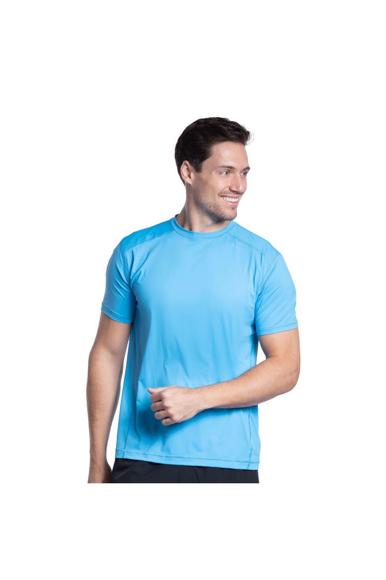 Men's Short Sleeve Crew Sun Shirt, Main, color, Ocean Blue