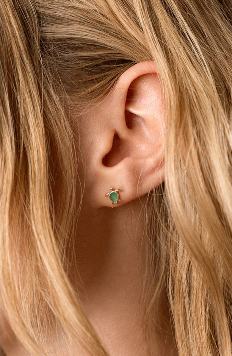 MADE BY MARY Turtle Stud Earrings, Alternate, color, Gold Vermeil