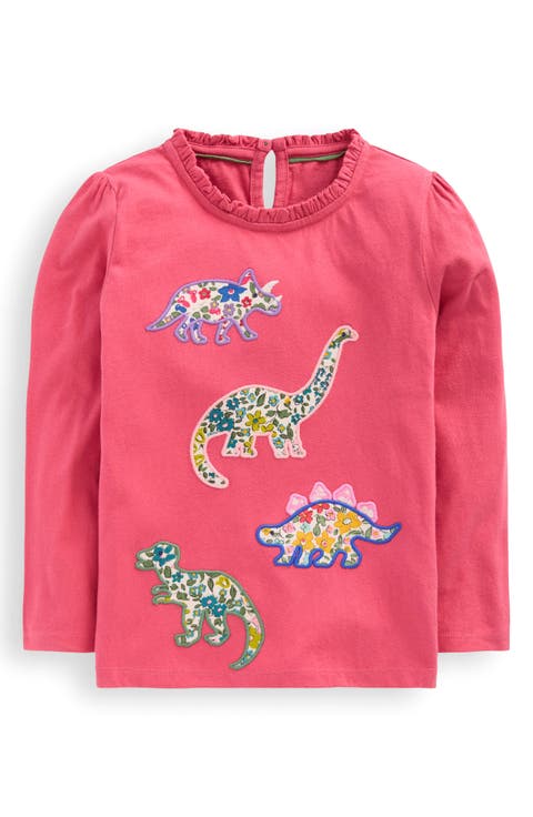 Kids' Frill Neck Long Sleeve Appliqué T-Shirt (Toddler, Little Kid & Big Kid)