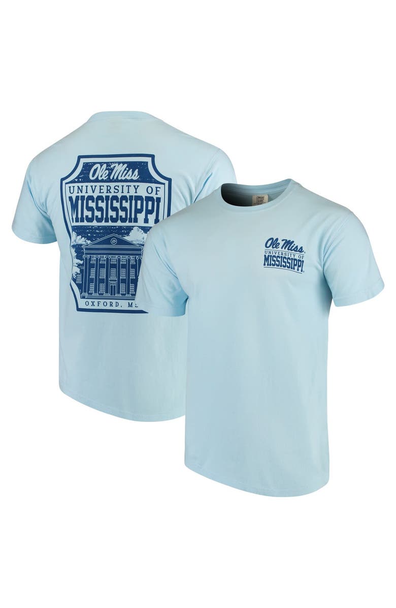 IMAGE ONE Men's Light Blue Ole Miss Rebels Comfort Colors Campus Icon T-Shirt, Main, color, 