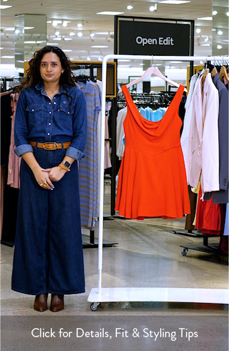 Estrella Draped Fit & Flare Minidress, sales video thumbnail