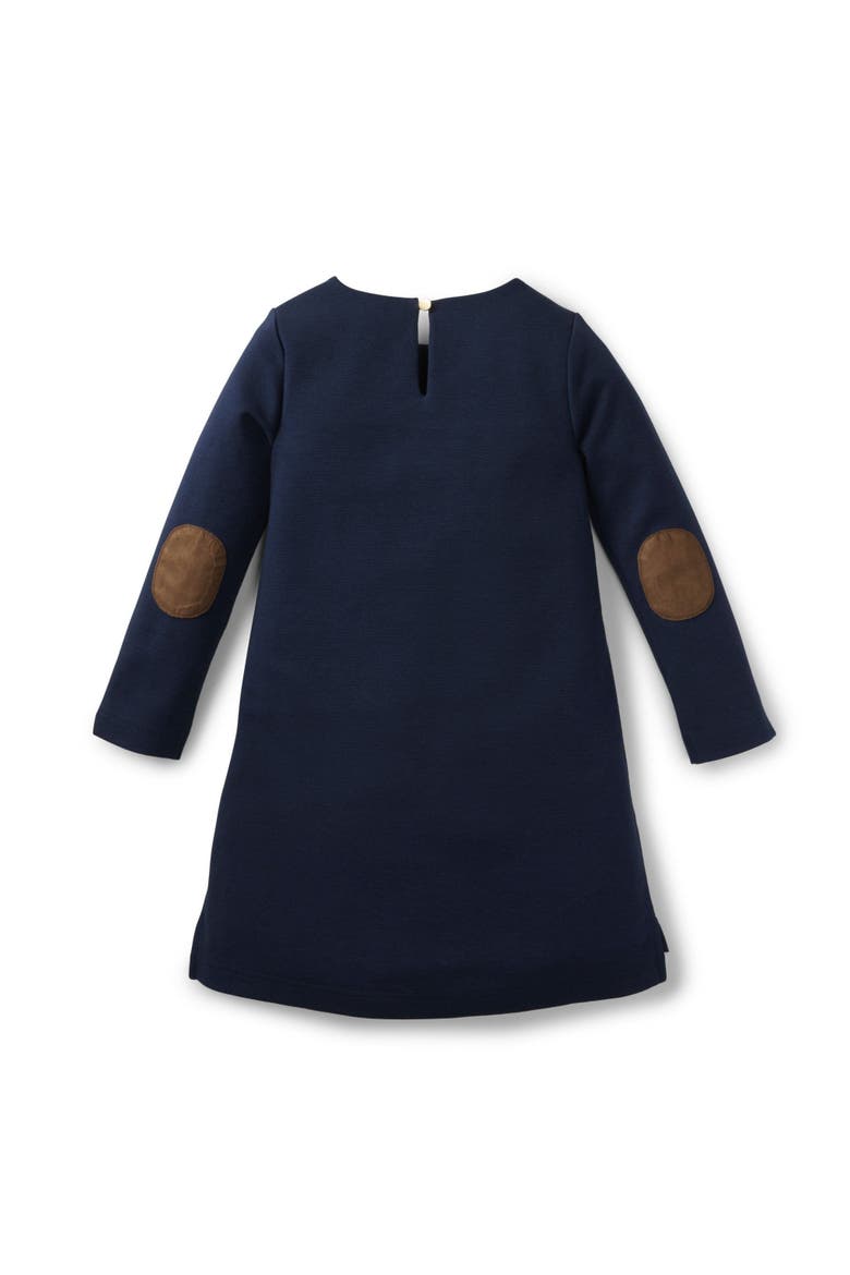 Baby Girls' Quilted Ponte Riding Dress, Infant, Alternate, color, Navy