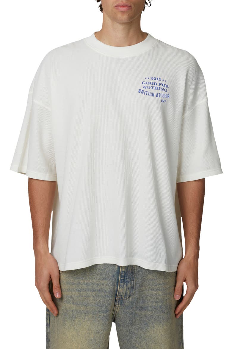 Boxy-Fit Stamp T-Shirt, Main, color, White