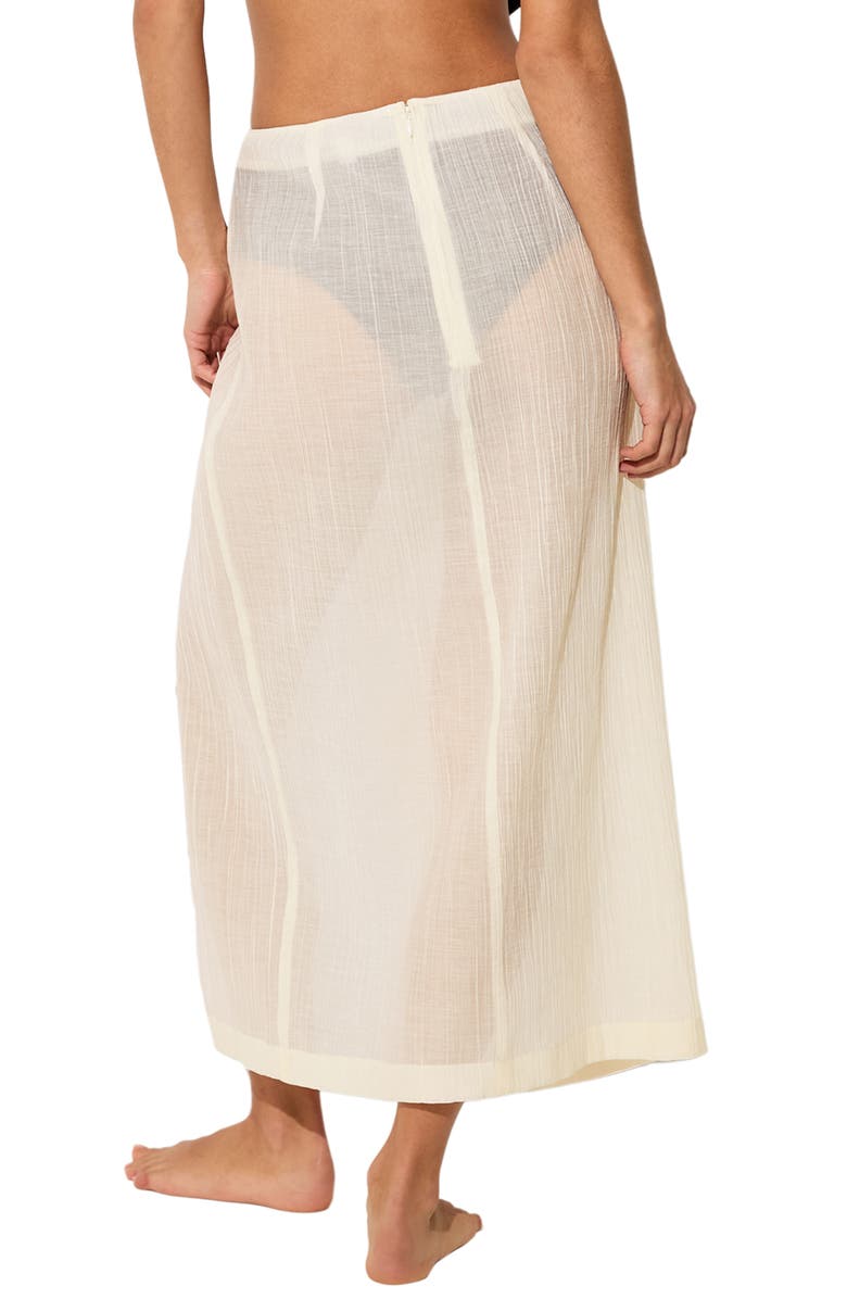 Reiss Rosa Semisheer Cotton Blend Cover-Up Skirt, Alternate, color, Neutral