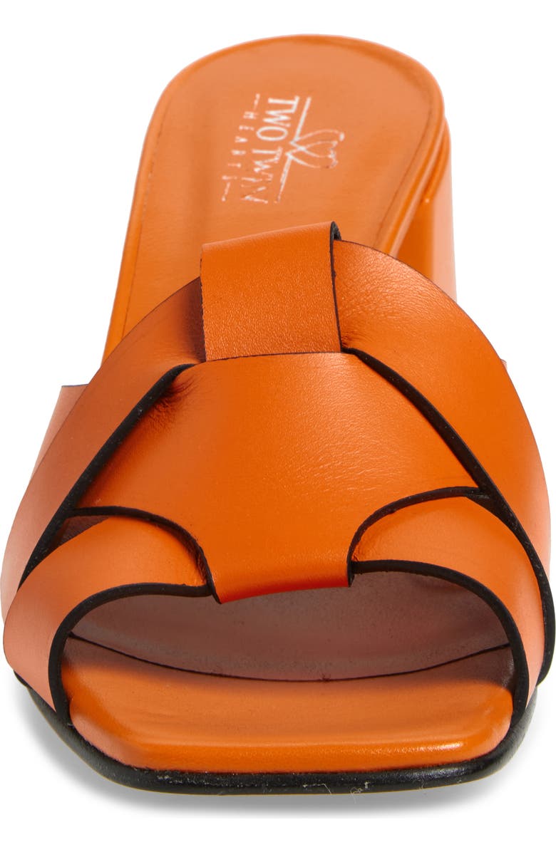 2 Twin Hearts Cross Band Block Heel Sandal, Alternate, color, Orange