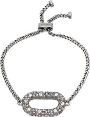 AllSaints Pavé Oval Curb Chain Slider Bracelet