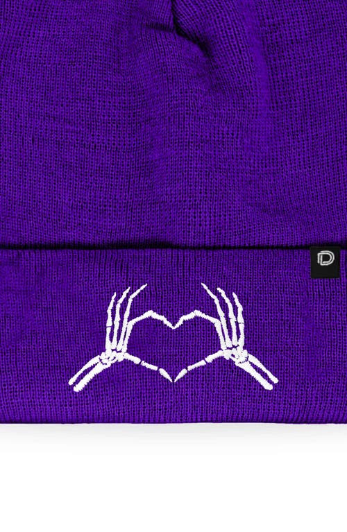Dalix Heart Of Bones Beanie In Purple