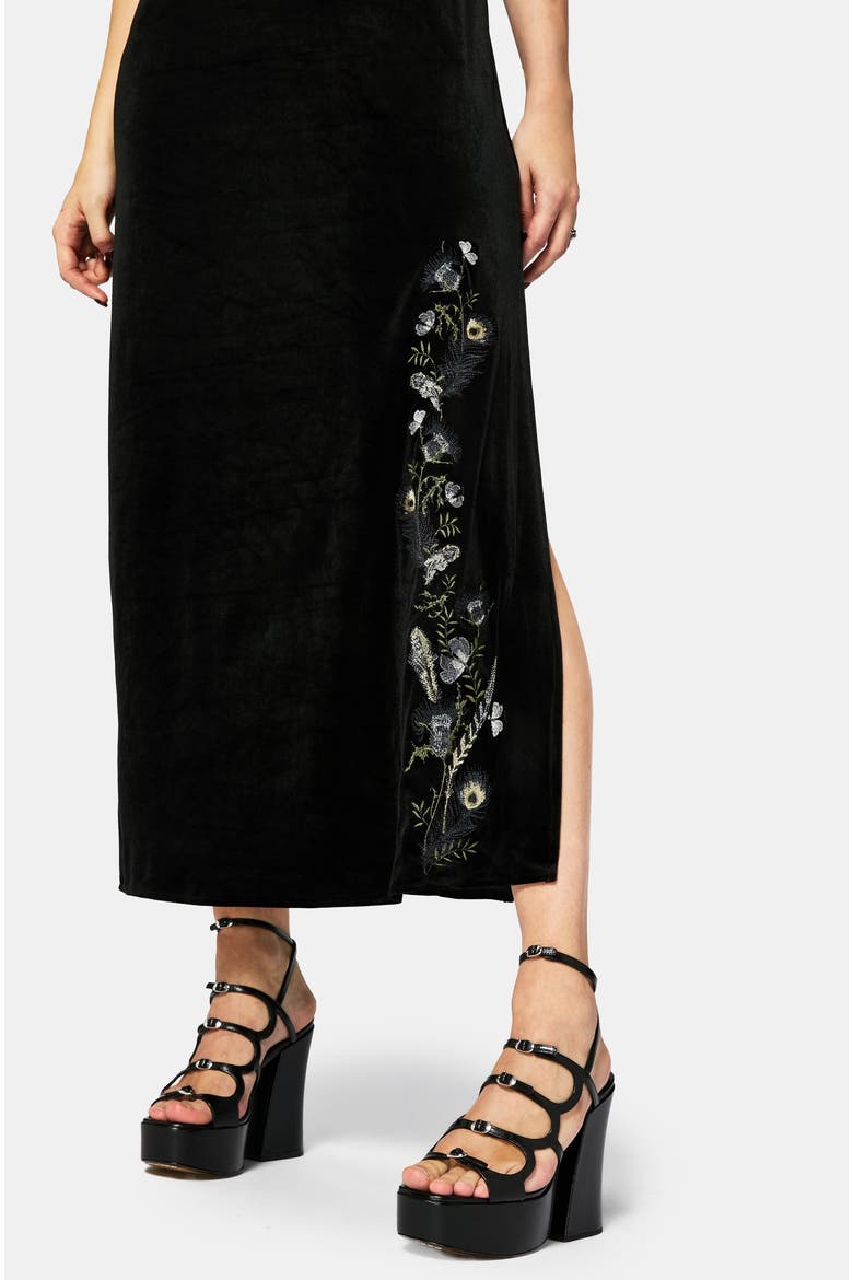 Bluesow Velour Maxi Dress, Alternate, color, Black