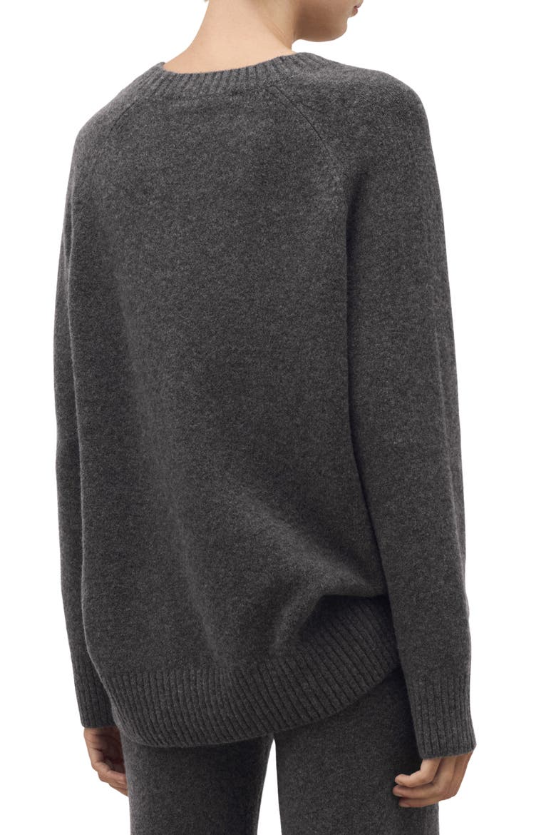 Crewneck Raglan Sleeve Sweater, Alternate, color, CHARCOAL