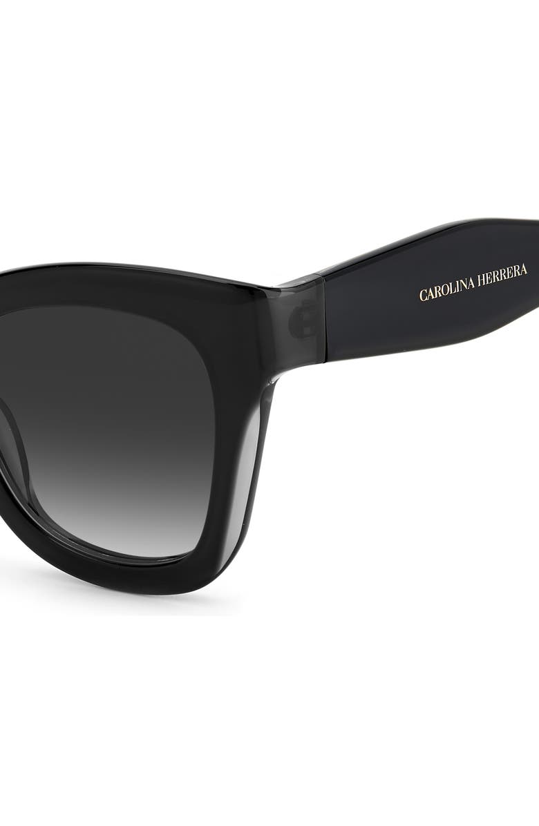 Carolina Herrera 50mm Cat Eye Sunglasses, Alternate, color, Black Grey